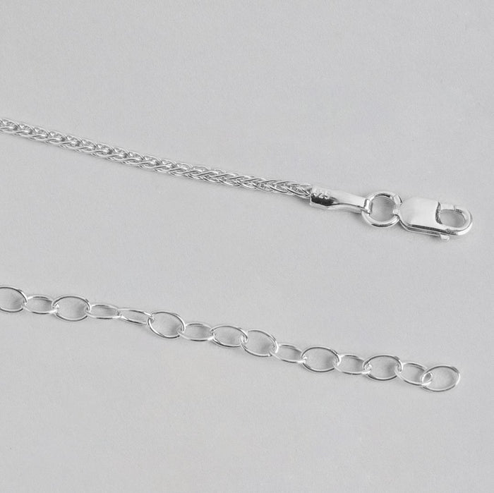 Breathtaking Rhodium Plated 925 Sterling Silver Weave Chain