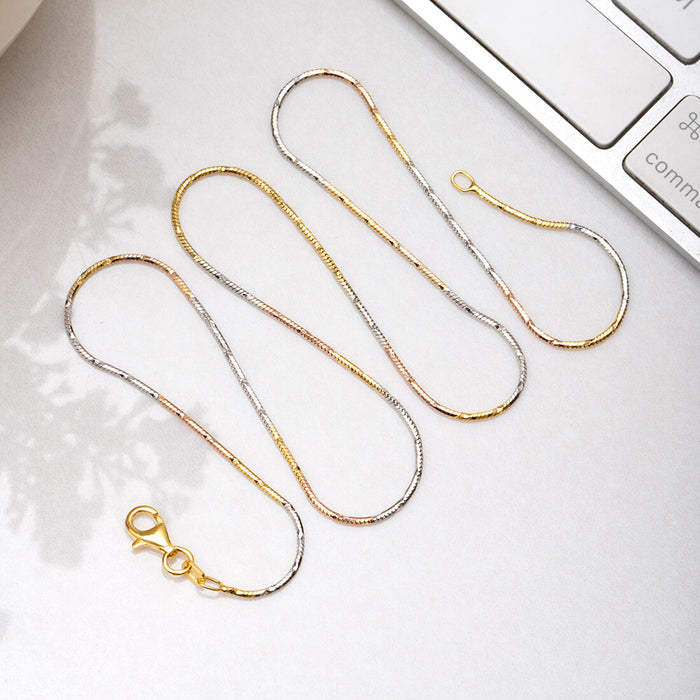 Breathtaking Triple Tone 925 Silver Chain