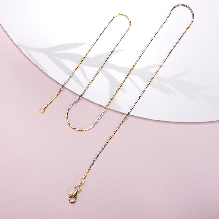Breathtaking Triple Tone 925 Silver Chain
