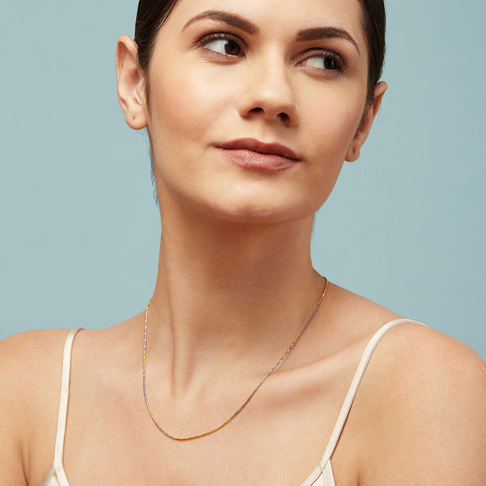 Breathtaking Triple Tone 925 Silver Chain
