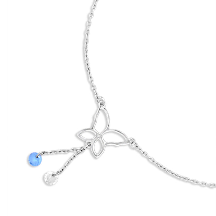 Butterfly 925 Sterling Silver Charm Anklet