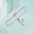 Butterfly Cubic Zirconia 925 Rose Gold Sliding Bracelet