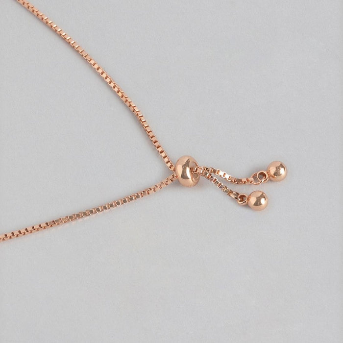 Butterfly Cubic Zirconia 925 Rose Gold Sliding Bracelet