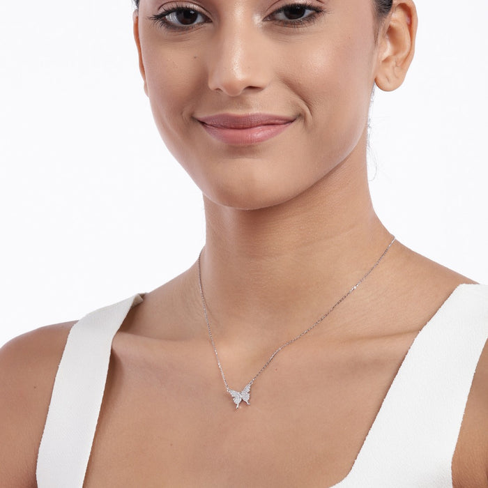 Butterfly CZ 925 Sterling Silver Necklace