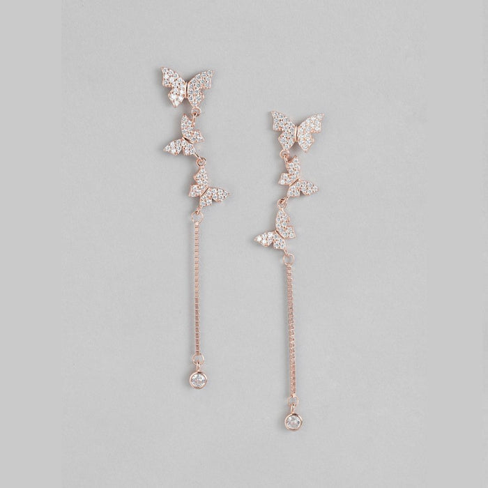 Butterfly Dreams Cubic Zirconia Rose Gold 925 Sterling Silver Earrings
