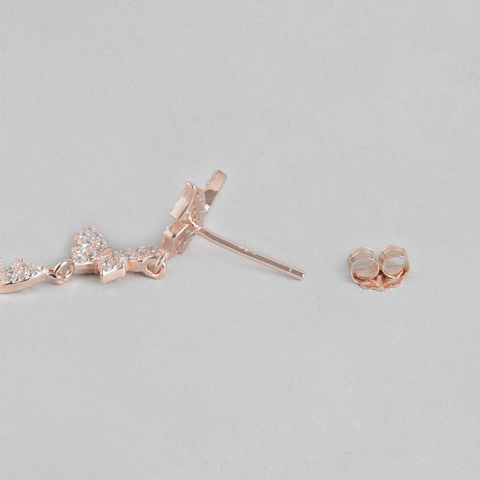 Butterfly Dreams Cubic Zirconia Rose Gold 925 Sterling Silver Earrings