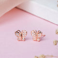 Butterfly Dreams Rose Gold-Plated CZ 925 Sterling Silver Earrings