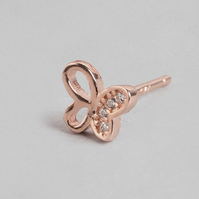 Butterfly Dreams Rose Gold-Plated CZ 925 Sterling Silver Earrings