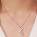 Butterfly Elegance CZ Rose Gold-Plated 925 Sterling Silver Necklace