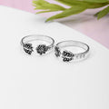 Butterfly & Flower 925 Sterling Silver Toe Ring