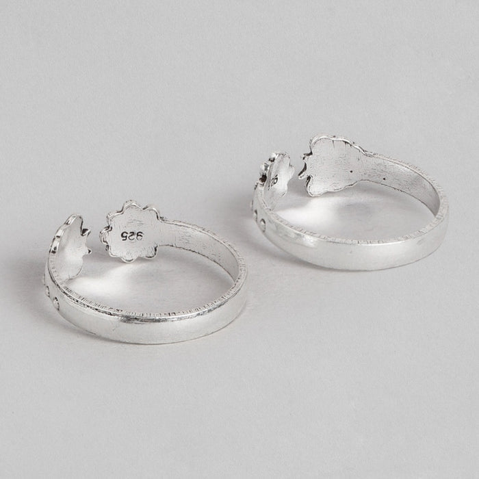 Butterfly & Flower 925 Sterling Silver Toe Ring
