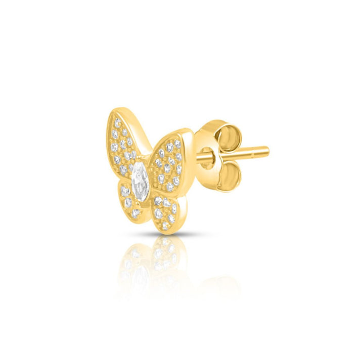 Butterfly Gold Plated 925 Sterling Silver Earrings