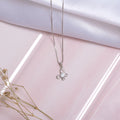 Butterfly Rhodium Plated 925 Sterling Silver Pendant with Chain