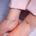 Butterfly Rose Gold Plated 925 Silver Charm Anklet
