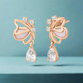Butterfly Rose Gold Plated 925 Sterling Silver Earrings