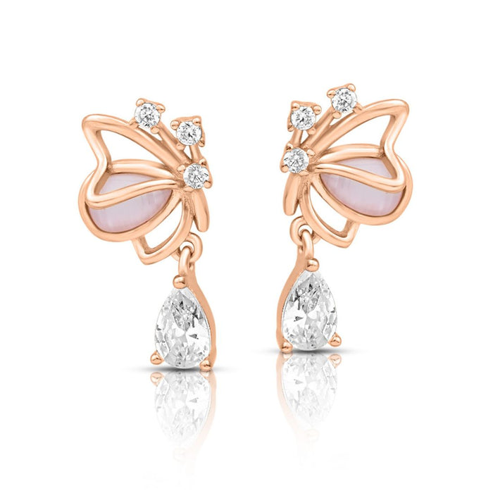 Butterfly Rose Gold Plated 925 Sterling Silver Earrings