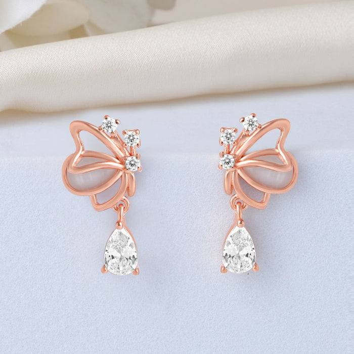 Butterfly Rose Gold Plated 925 Sterling Silver Earrings