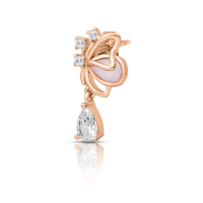 Butterfly Rose Gold Plated 925 Sterling Silver Earrings