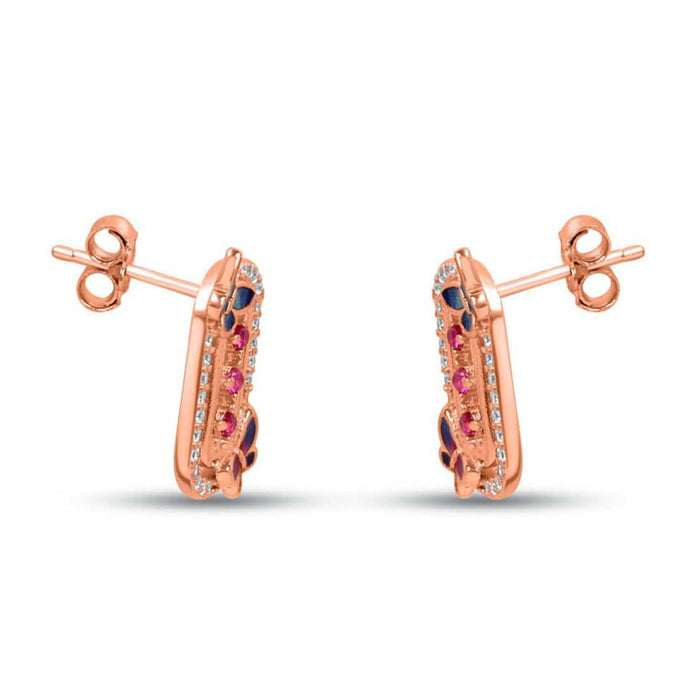Butterfly Rose Gold Plated 925 Sterling Silver Jewellery Set