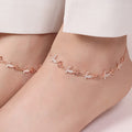 Butterfly Rose Gold Plated Embraced 925 Silver Anklet (Adjustable)