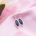 Cascade Rhodium Plated Blue CZ 925 Sterling Silver Drop Earrings