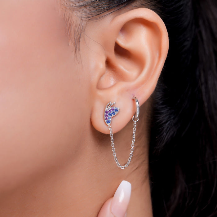 Cascading Brilliance Rhodium Plated 925 Sterling Silver Earrings