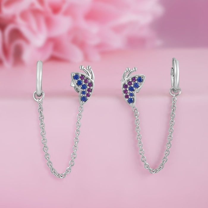 Cascading Brilliance Rhodium Plated 925 Sterling Silver Earrings