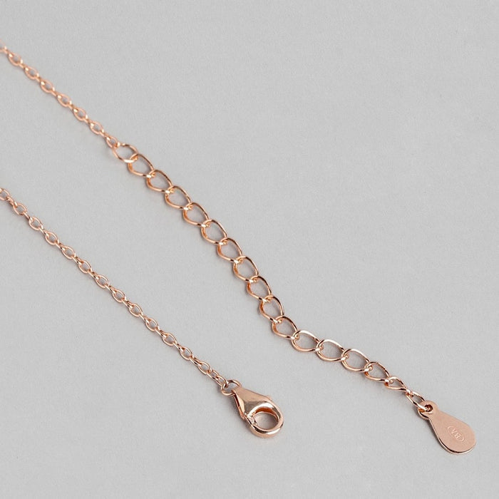 Cascading Elegance Rose Gold-Plated CZ 925 Sterling Silver Drop Necklace