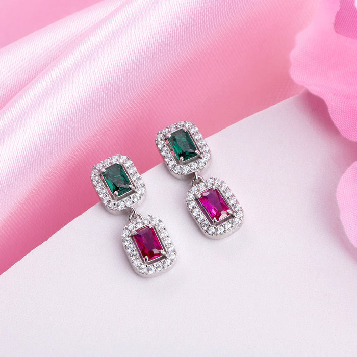 Celestial Calera Elegance Rhodium-Plated 925 Sterling Silver Earrings