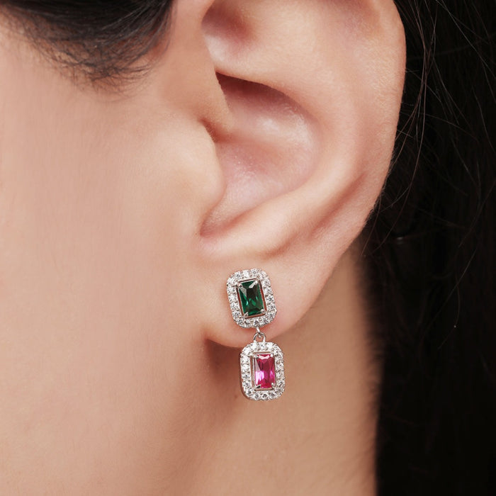 Celestial Calera Elegance Rhodium-Plated 925 Sterling Silver Earrings