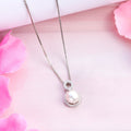 Celestial Cascade Pearl Rhodium Plated 925 Silver Pendant with Chain