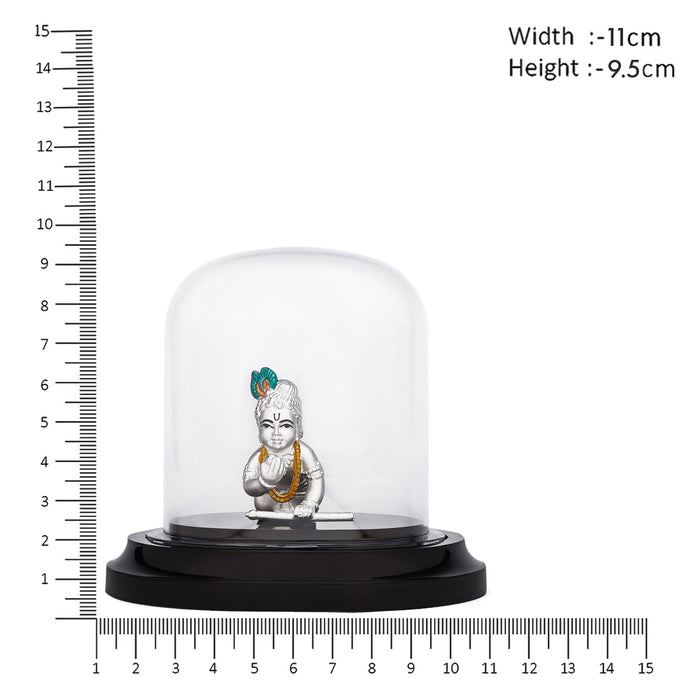 Celestial Charm Rhodium-Plated 999 Silver Little Krishna Idol