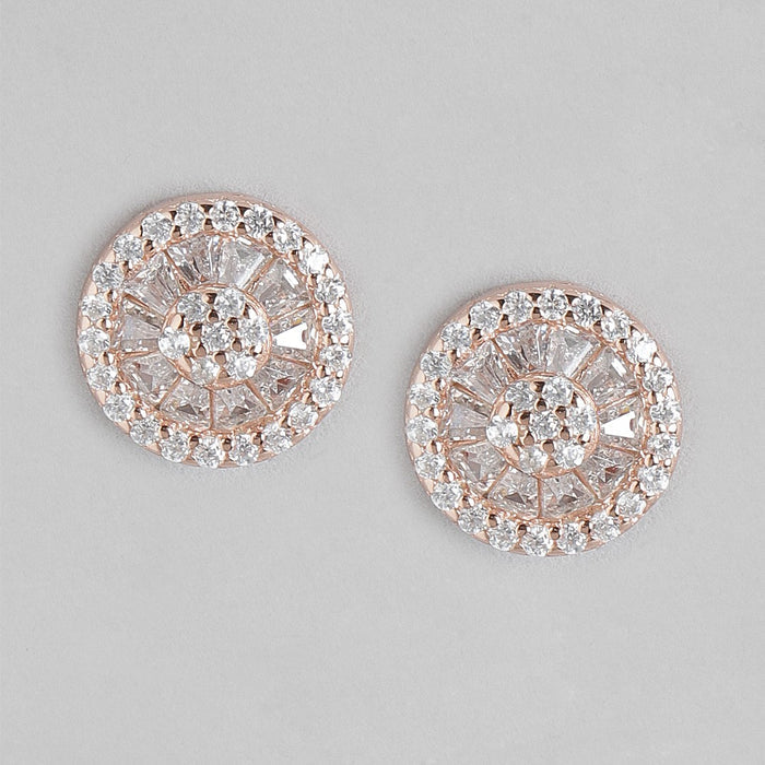 Celestial Circles Rose Gold-Plated CZ 925 Sterling Silver Earrings