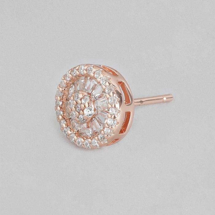 Celestial Circles Rose Gold-Plated CZ 925 Sterling Silver Earrings
