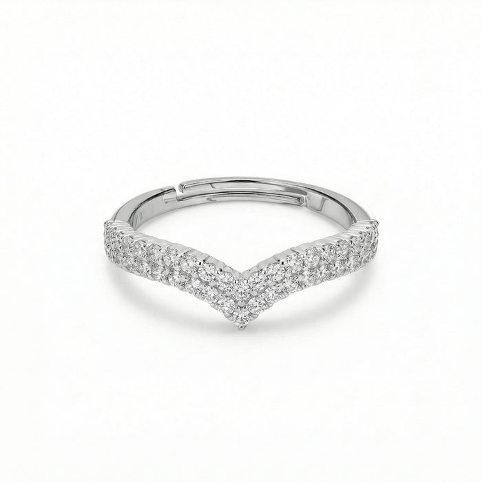 Celestial Crown Rhodium Plated 925 Silver Women Ring (Adjustable)