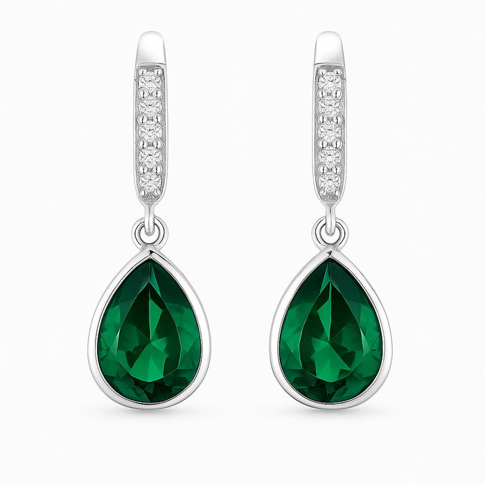 Celestial Dreams 925 Sterling Silver Rhodium CZ Drop Earrings