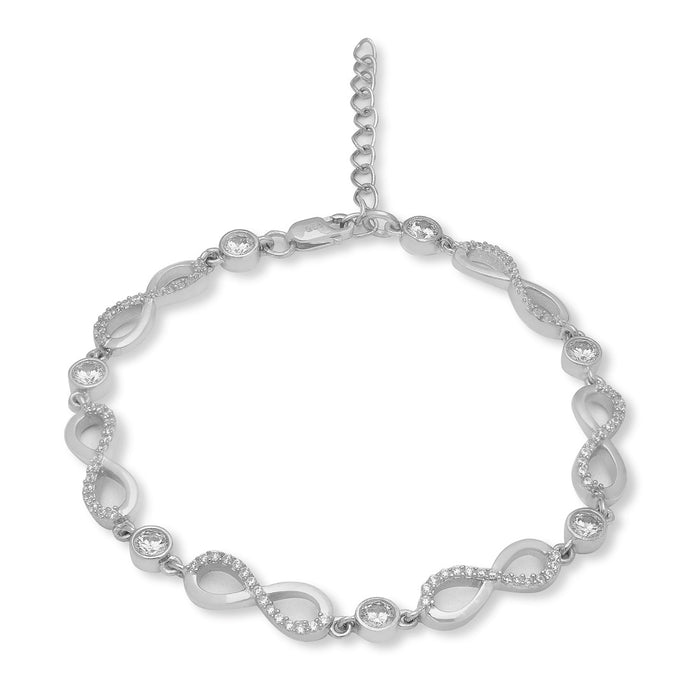 Celestial Eternity-Infinity Rhodium-Embraced 925 Sterling Silver Bracelet