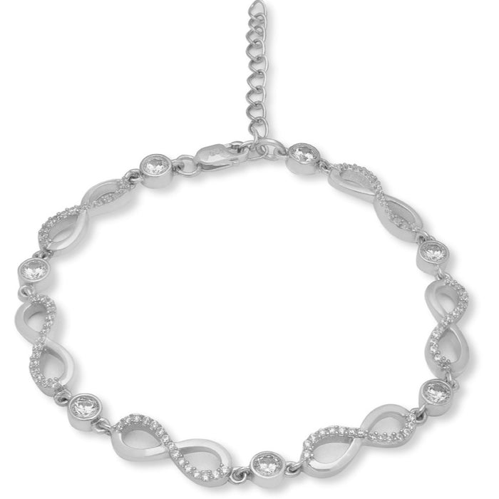 Celestial Eternity-Infinity Rhodium-Embraced 925 Sterling Silver Bracelet
