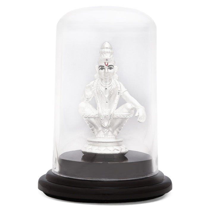 Celestial Harmony Rhodium-Plated 999 Silver Ayyappa Idol