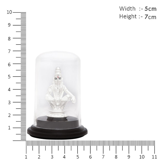 Celestial Harmony Rhodium-Plated 999 Silver Ayyappa Idol