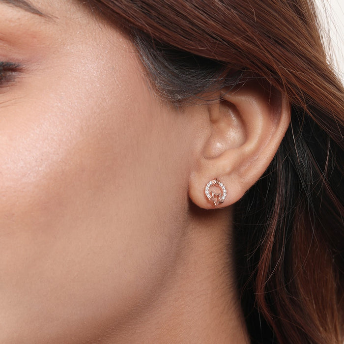 Celestial Harmony Rose Gold-Plated 925 Sterling Silver Earrings