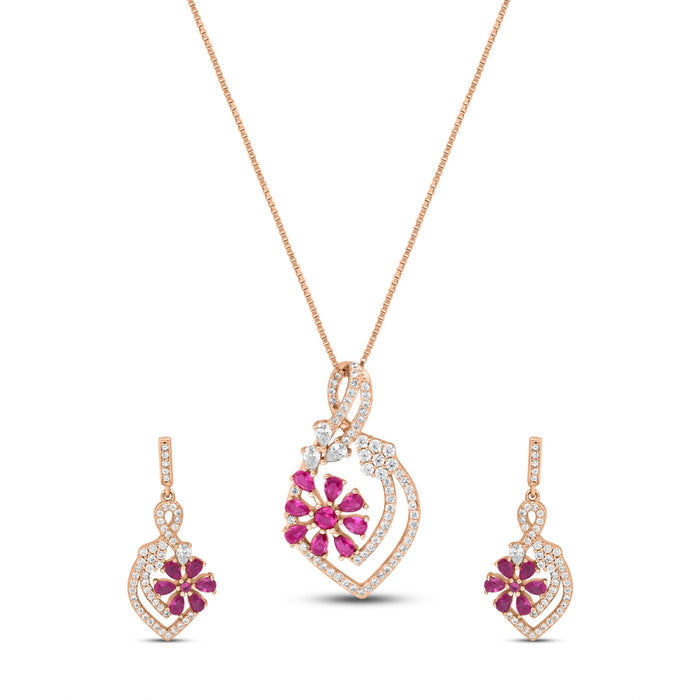 Celestial Harmony Rose Gold Plated 925 Sterling Silver Jewellery Set