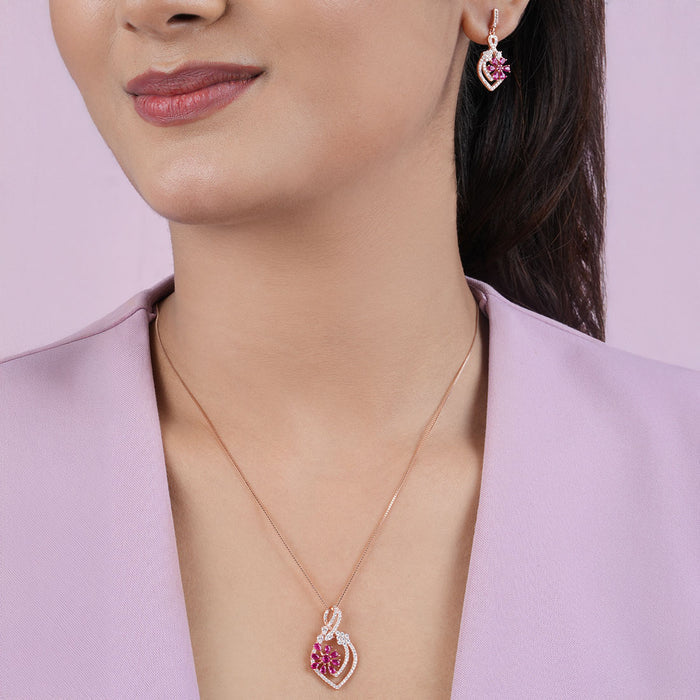 Celestial Harmony Rose Gold Plated 925 Sterling Silver Jewellery Set