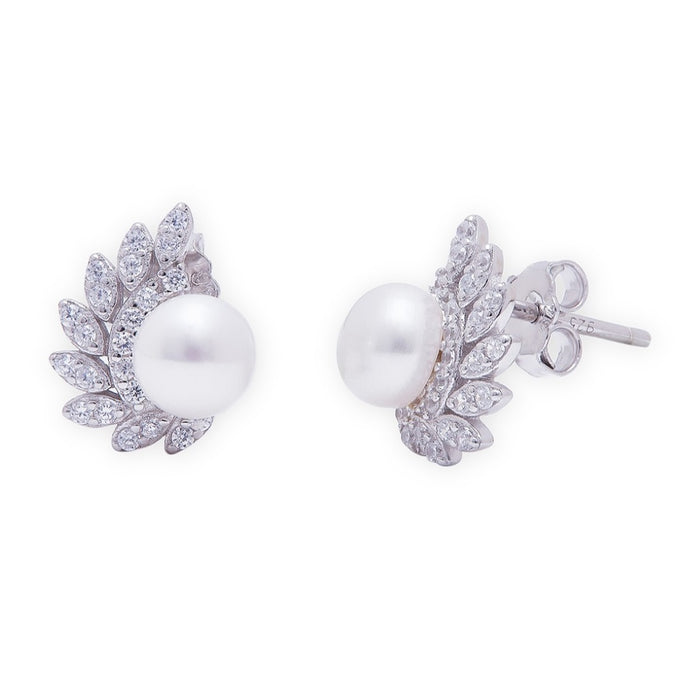 Celestial Pearl Harmony 925 Sterling Silver Angel Wings Jewelry Set
