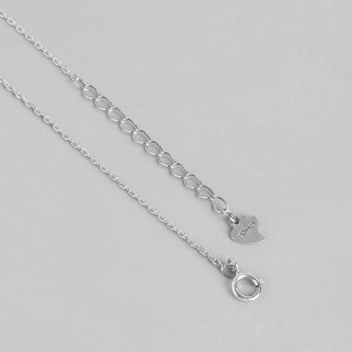 Celestial Radiance CZ Charm Rhodium-Plated 925 Sterling Silver Necklace