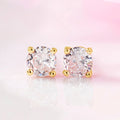 Celestial Sparkle Gold Plated 925 Sterling Silver Solitaire Studs Earring
