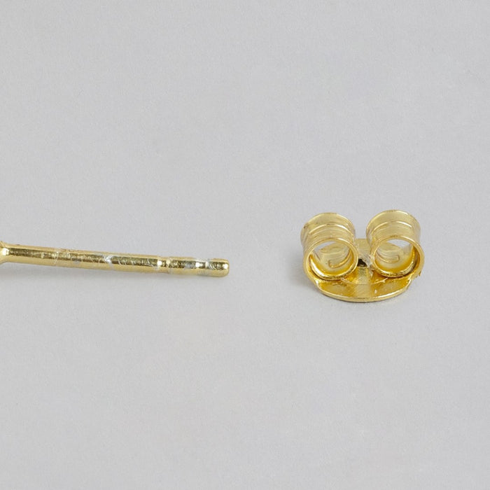 Celestial Sparkle Gold Plated 925 Sterling Silver Solitaire Studs Earring