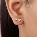 Celestial Twinkle Rhodium Plated 925 Sterling Silver Earrings