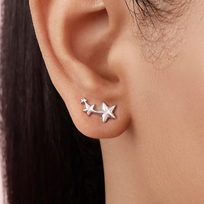 Celestial Twinkle Rhodium Plated 925 Sterling Silver Earrings