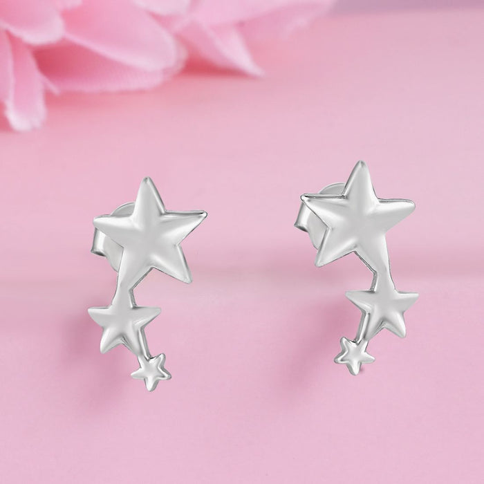 Celestial Twinkle Rhodium Plated 925 Sterling Silver Earrings